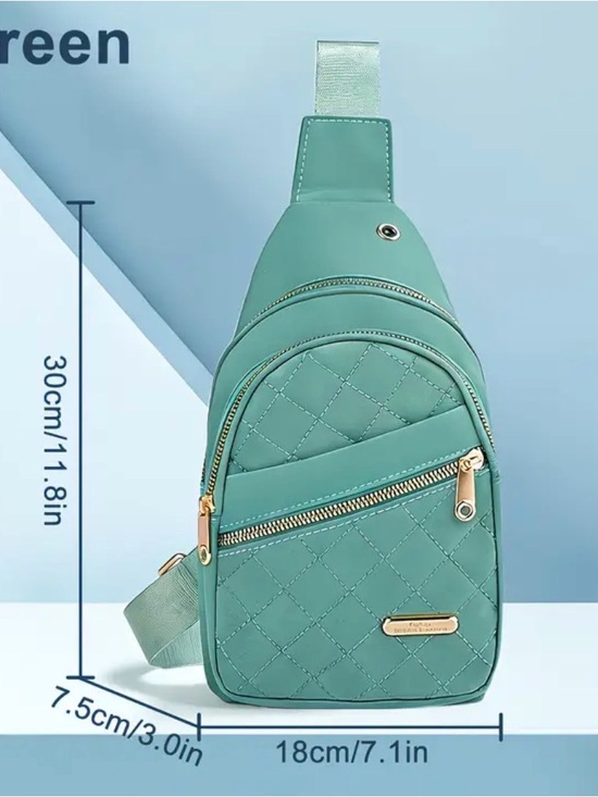 Handbags - Quilted Mint Green Mini Backpack with Gold Hardware